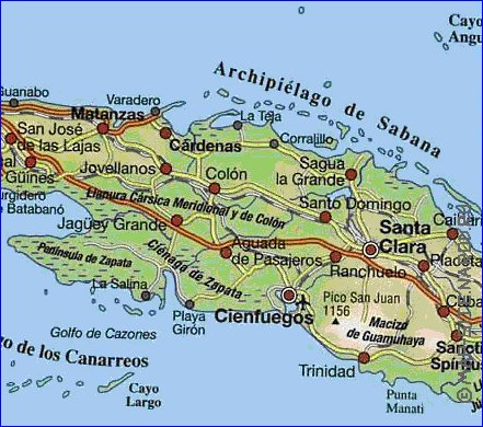 Transporte mapa de Cuba