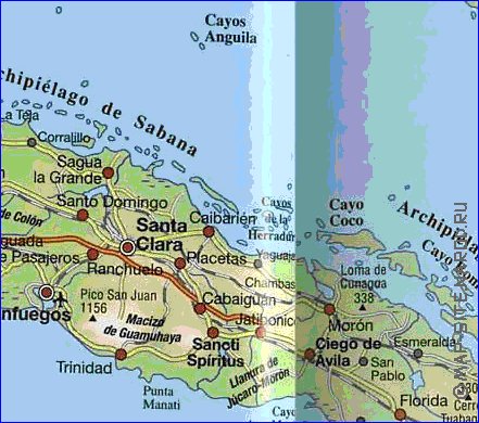 Transporte mapa de Cuba