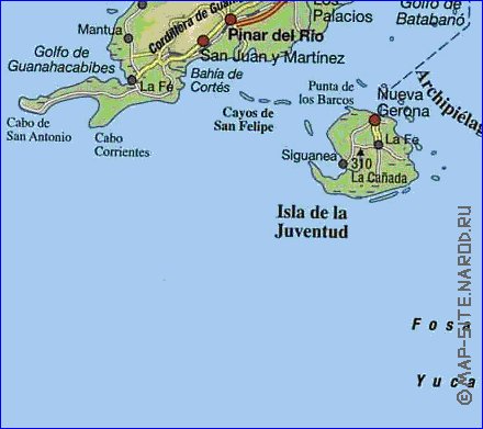 Transporte mapa de Cuba