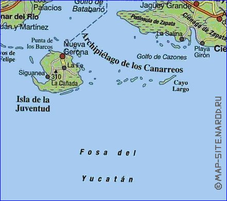 Transporte mapa de Cuba