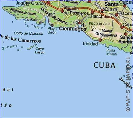 Transporte mapa de Cuba