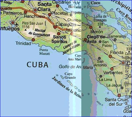 Transporte mapa de Cuba