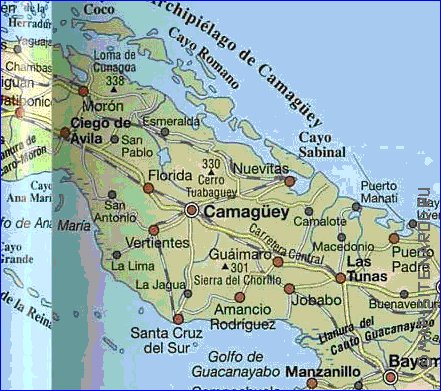 Transporte mapa de Cuba