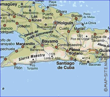 Transporte mapa de Cuba