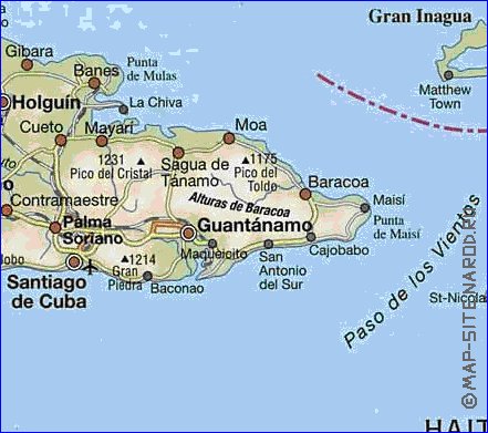 Transporte mapa de Cuba