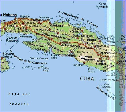 Transporte mapa de Cuba