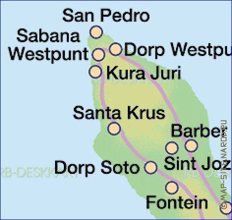 mapa de Curacao em alemao