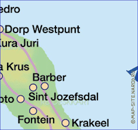 carte de Curacao en allemand