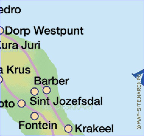 mapa de Curacao em alemao