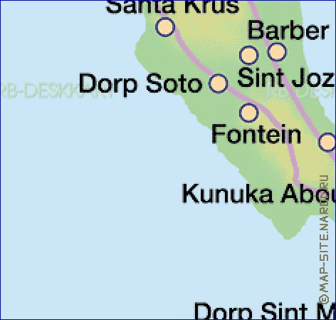 mapa de Curacao em alemao