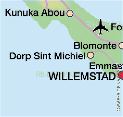 carte de Curacao en allemand