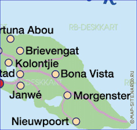 carte de Curacao en allemand