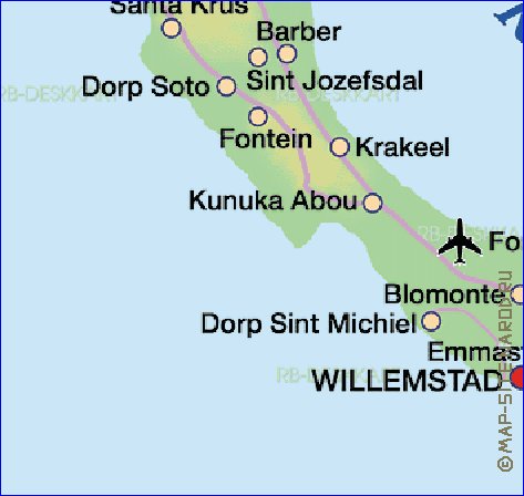 carte de Curacao en allemand