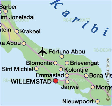 carte de Curacao en allemand