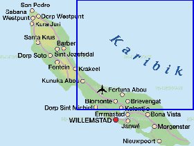 mapa de Curacao em alemao