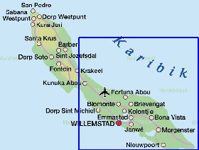 mapa de Curacao em alemao