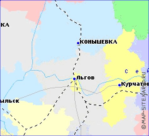 mapa de Oblast de Kursk
