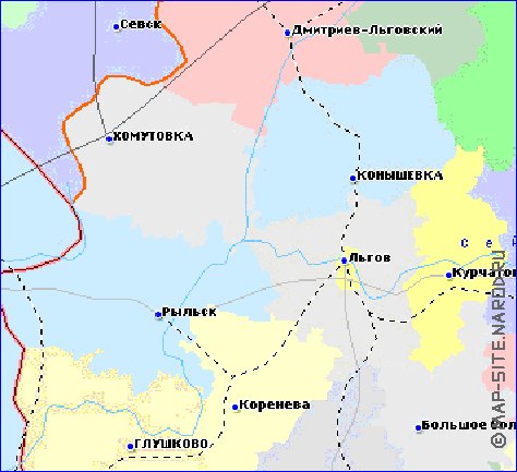 carte de Oblast de Koursk