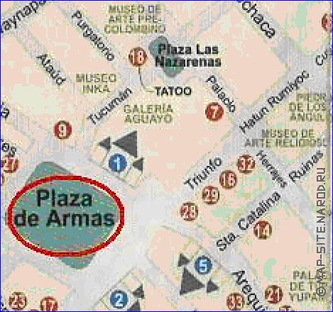 carte de Cuzco en espagnol