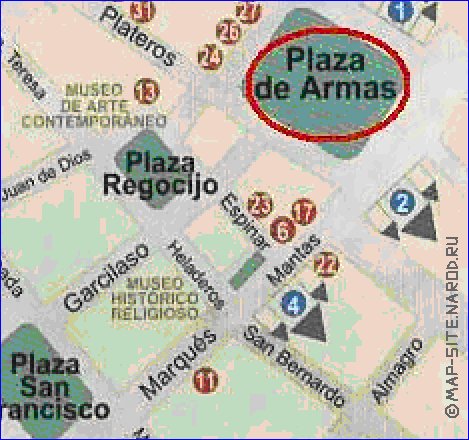 mapa de Cusco em espanhol