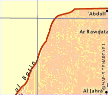 carte de Koweit en anglais