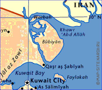 mapa de Kuwait em ingles