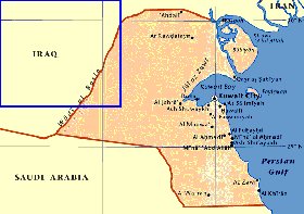 mapa de Kuwait em ingles