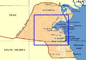 mapa de Kuwait em ingles