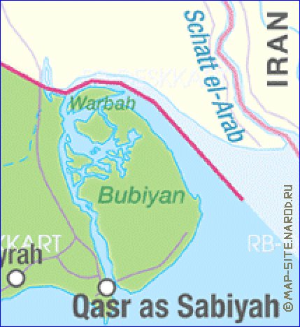 mapa de Kuwait em alemao