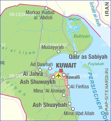 mapa de Kuwait em alemao