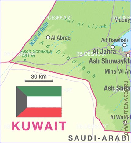 mapa de Kuwait em alemao