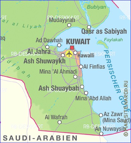 mapa de Kuwait em alemao