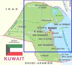 mapa de Kuwait em alemao