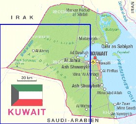 mapa de Kuwait em alemao