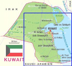 mapa de Kuwait em alemao