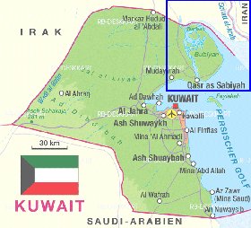 mapa de Kuwait em alemao