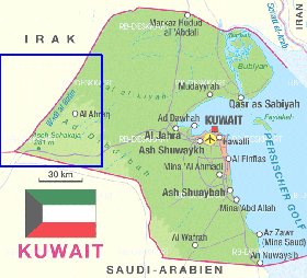 mapa de Kuwait em alemao