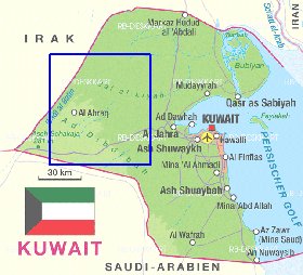 mapa de Kuwait em alemao