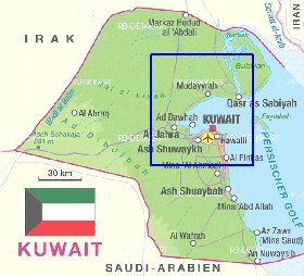 mapa de Kuwait em alemao