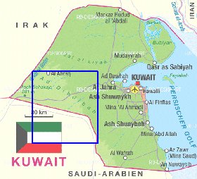 carte de Koweit en allemand