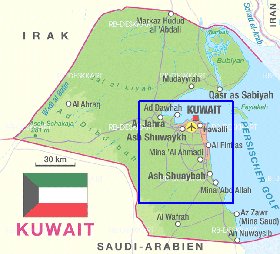 carte de Koweit en allemand