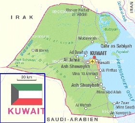 mapa de Kuwait em alemao