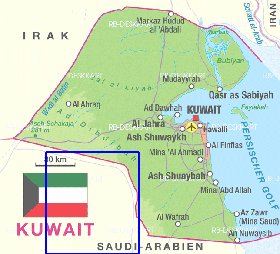 mapa de Kuwait em alemao