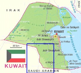 mapa de Kuwait em alemao