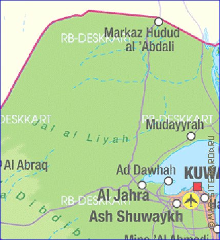 mapa de Kuwait em alemao