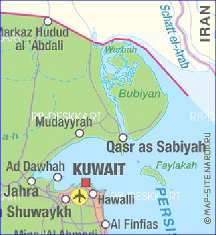 mapa de Kuwait em alemao