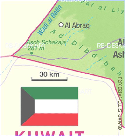 mapa de Kuwait em alemao