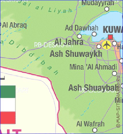 mapa de Kuwait em alemao