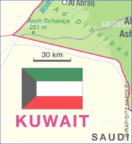 mapa de Kuwait em alemao