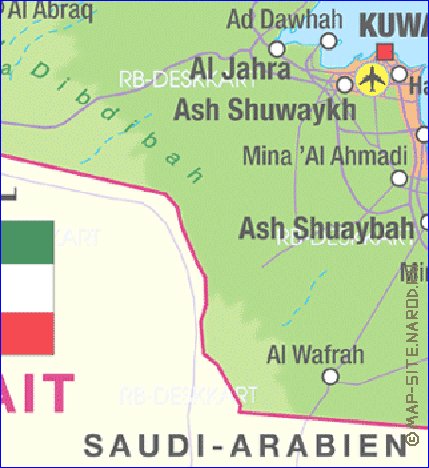 mapa de Kuwait em alemao